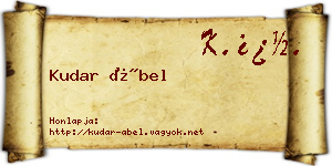 Kudar Ábel névjegykártya